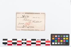 Etikett zu Bronzebrillenfibel (NHMW-PRAE-026371)
